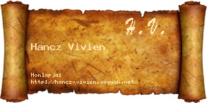 Hancz Vivien névjegykártya